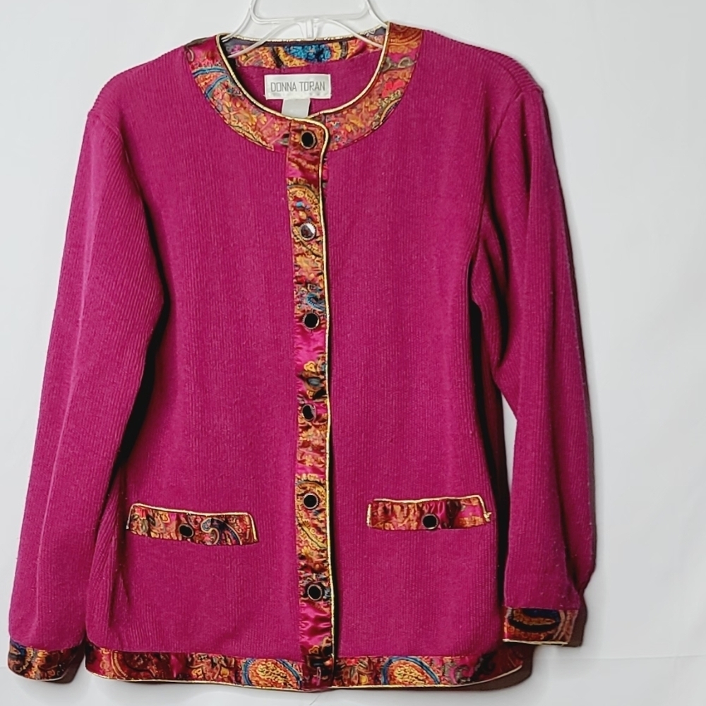 Vintage Donna Toran button down cardigan sweater S